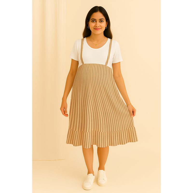 Mocha Stripe Cotton Customised Maternity Collection