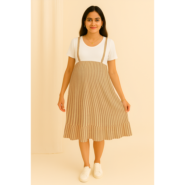 Mocha Stripe Cotton Customised Maternity Collection