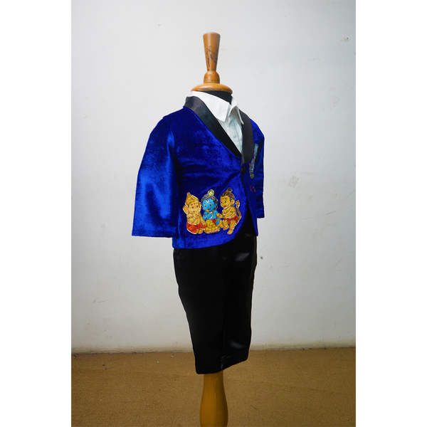 Elegant Blue Velvet Family Combo – Wedding, Reception & Party Wear Set