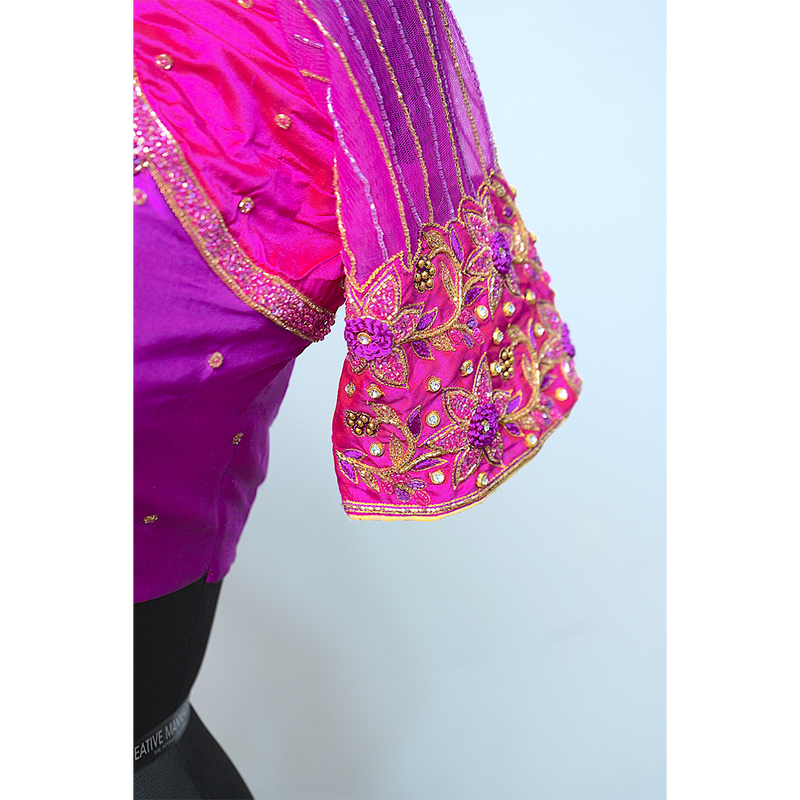 "Elegant Butterfly Embroidered Handwork Blouse"