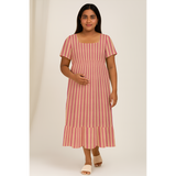 Rosewood Stripe Cotton Customised Maternity Wear