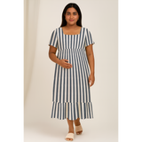 Black Vertical Stripe Cotton  Customised Maternity Wear.