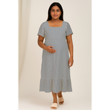 Blue Striped  Cotton Customised Maternity wear Collection