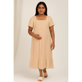 Peach Meadow Stripes Cotton Customised Maternity Wear.