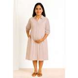 Rosé Stripe Cotton Customised Maternity Wear.