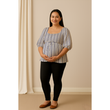 Indigo Breeze Stripe Cotton Customised  Maternity Wear Collection