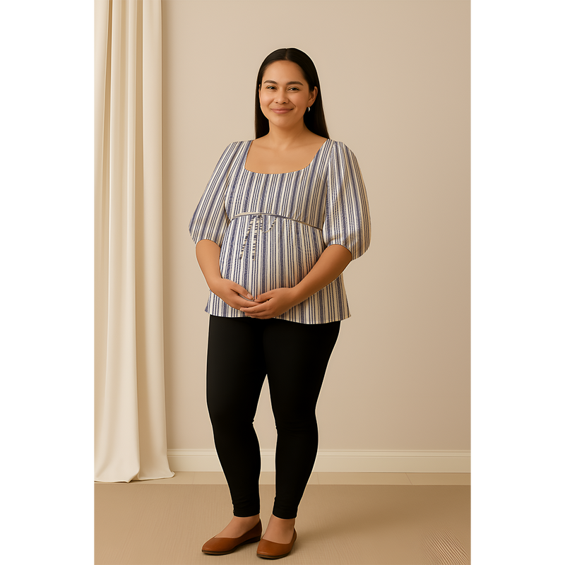 Indigo Breeze Stripe Cotton Customised  Maternity Wear Collection