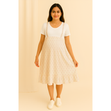 Cream Ikat Soft Cotton Customised Maternity Wear.