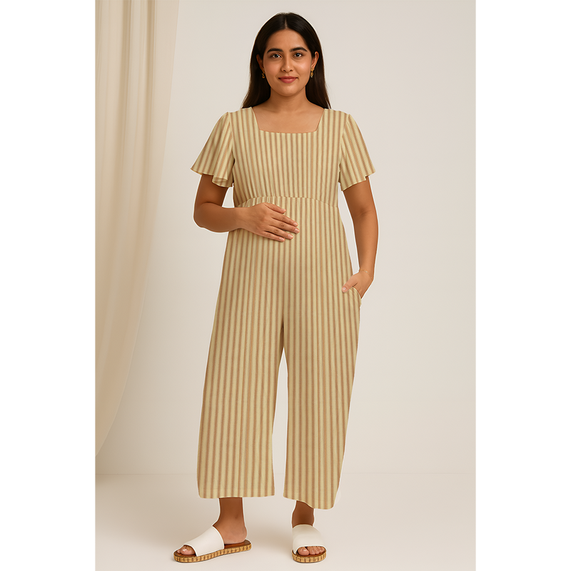 Mocha Stripe Cotton Customised Maternity Collection