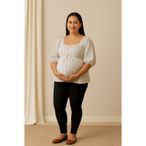 Blue Stripe Cotton Customised Maternity Wear