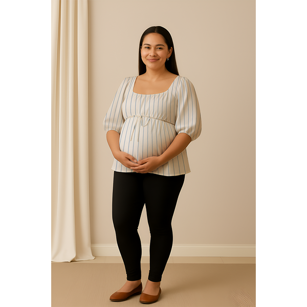 Blue Stripe Cotton Customised Maternity Wear