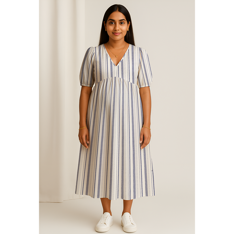 Coastal Stripe Cotton Customised Maternity Wear.