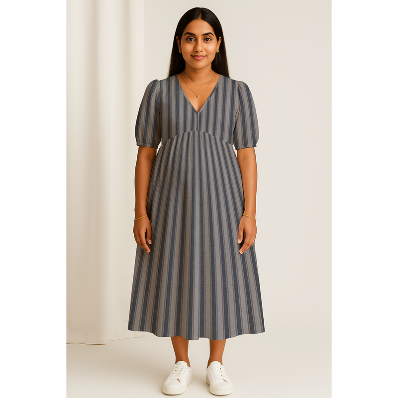 Muted Blue-Grey Stripes Customised Maternity Collection