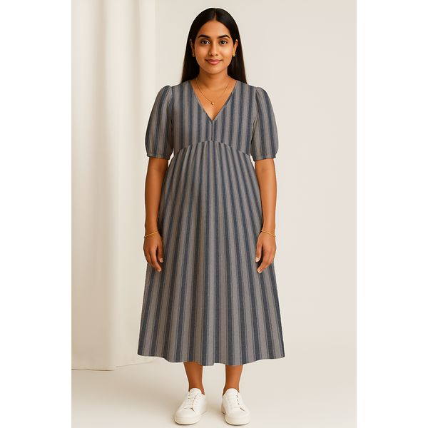 Muted Blue-Grey Stripes Customised Maternity Collection