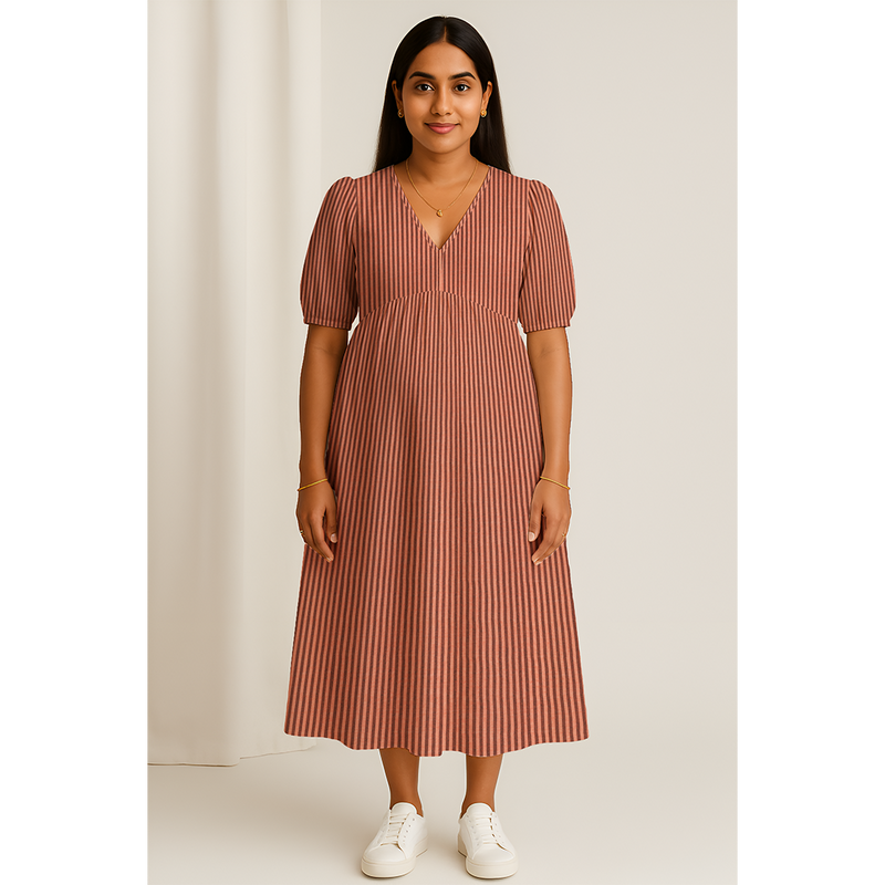Terracotta Stripe Cotton Customised Maternity Wear Collection