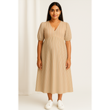 Peach Meadow Stripes Cotton Customised Maternity Wear.
