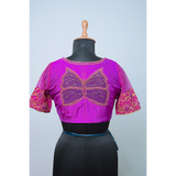 "Elegant Butterfly Embroidered Handwork Blouse"