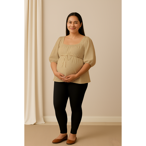 Mocha Stripe Cotton Customised Maternity Collection