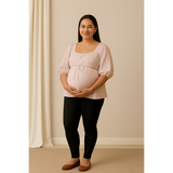 Rosé Stripe Cotton Customised Maternity Wear.