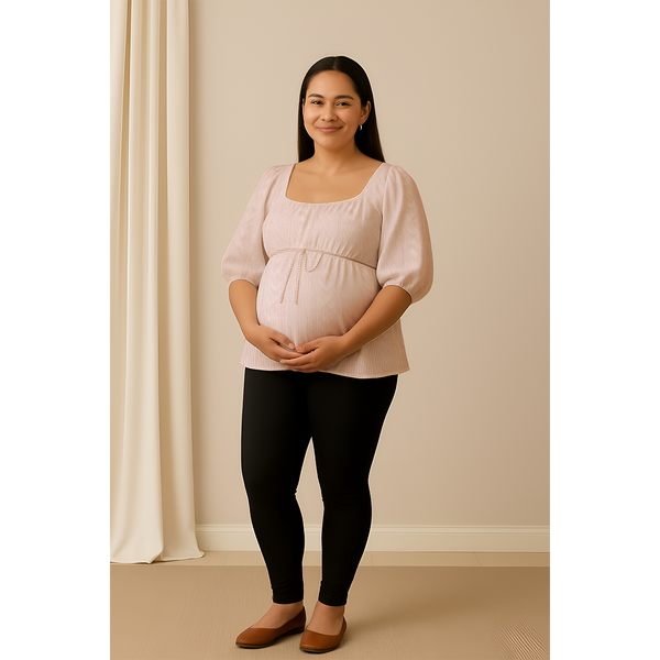 Rosé Stripe Cotton Customised Maternity Wear.