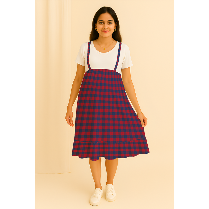 Ruby Indigo Checks Customised Maternity Wear.