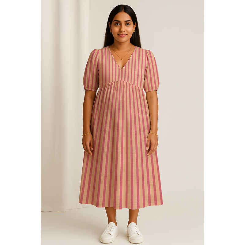 Rosewood Stripe Cotton Customised Maternity Wear