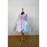 Girls Pastel Fairy Party Dress with Floral Net Sleeves & 3D Applique  Birthday & Party Wear Frock