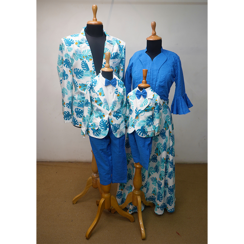 Tropical Blue Leaf Family Combo  Matching Family Outfits for Photoshoots