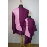 Pink & Wine Embroidered Family Combo – Mom, Dad & Son Matching Outfits