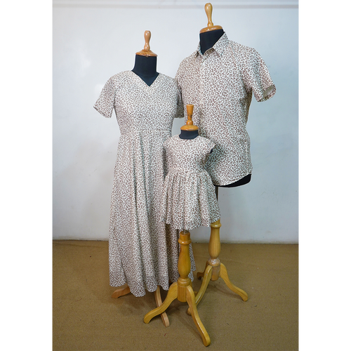 Beige Animal Print Family Matching Outfit  Family Wear