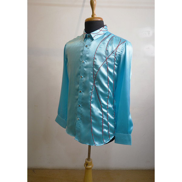 Red & Aqua Family Matching Outfit Set | Mom Dad Daughter Party Wear Collection