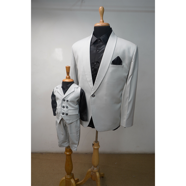 Silver & Black Premium Family Combo  Party & Reception Wear  Anveshana Clothing