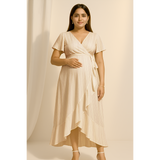 Ivory Mist Pinstripe Cotton Customised Maternity Wear.