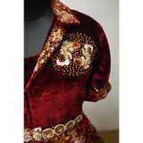 Royal Maroon Family Matching Velvet Ethnic Outfit Set | Kids & Adults | Festive & Wedding Wear