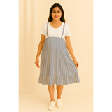 Blue Mist Stripe Cotton Customised Maternity Wear.