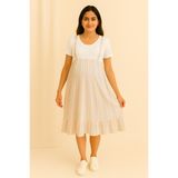 Ivory Mist Pinstripe Cotton Customised Maternity Wear.