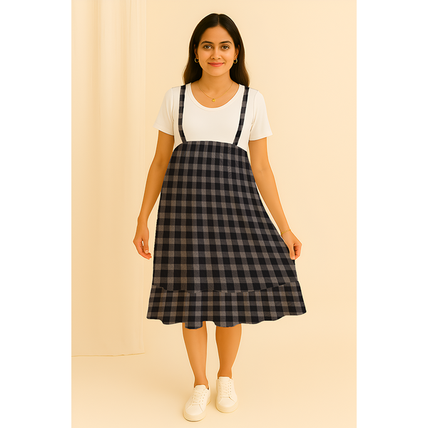 Charcoal Check Cotton  Customised Maternity Wear.