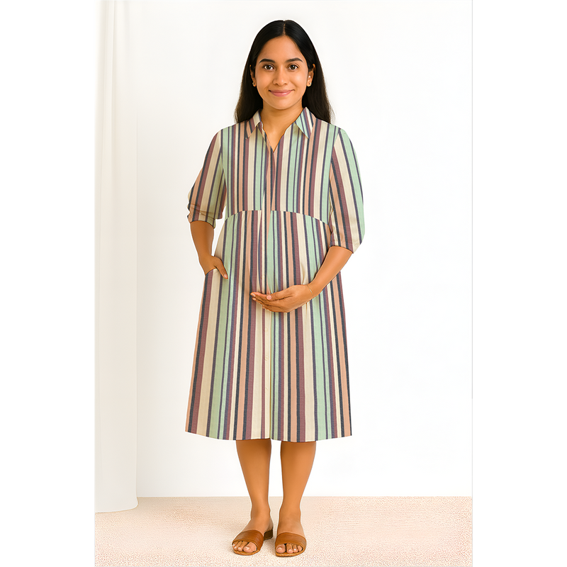 Pastel Multi -Stripe Customised Maternity Wear.