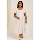 Ivory Mist Pinstripe Cotton Customised Maternity Wear.