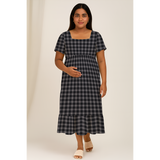 Charcoal Check Cotton  Customised Maternity Wear.