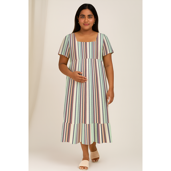 Pastel Multi -Stripe Customised Maternity Wear.