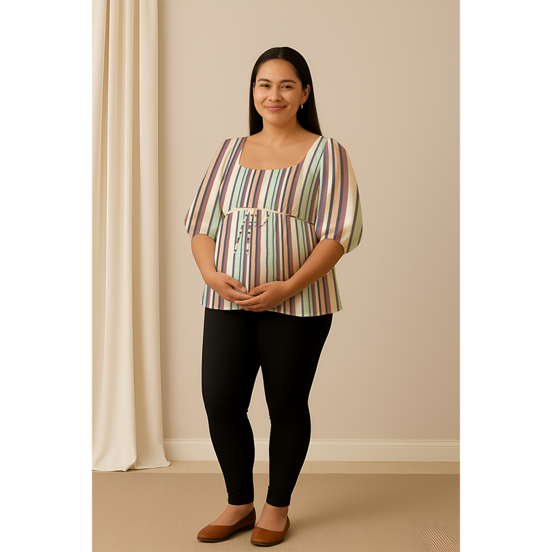Pastel Multi -Stripe Customised Maternity Wear.