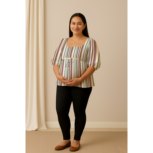 Pastel Multi -Stripe Customised Maternity Wear.