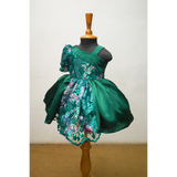 Emerald Green Family Matching Outfit Set – Premium Satin & Brocade Party Wear for Men, Women & Kids