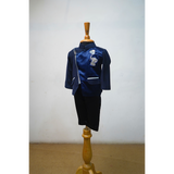 Navy Blue Embroidered Family Combo | Matching Mom Dad Son Outfit Set