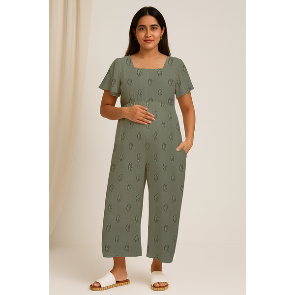 Sage Leaf Cotton Customised Maternity Wear.