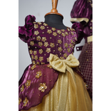 Regal Plum & Gold Floral Family Outfit Set