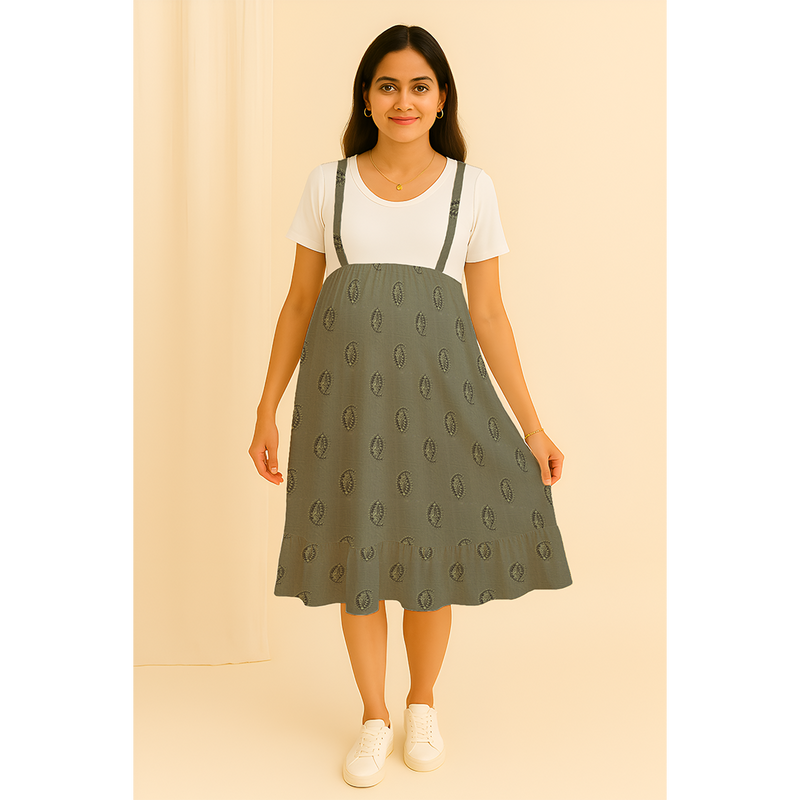 Sage Leaf Cotton Customised Maternity Wear.