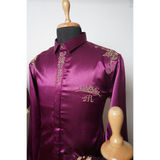 Regal Plum & Gold Floral Family Outfit Set
