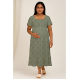 Sage Leaf Cotton Customised Maternity Wear.
